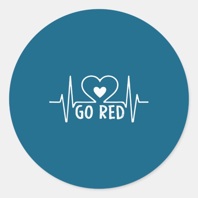 Sticker Rond Go Red For Women American Heart Disease Month Awar (Devant)