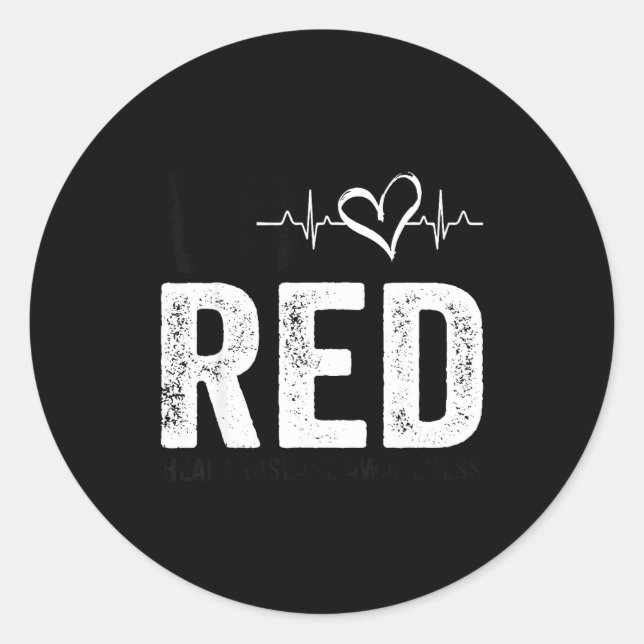 Sticker Rond Go Red For Women American Heart Disease Month Awar (Devant)