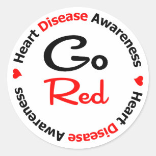 Sticker Rond GO RED Heart Disease