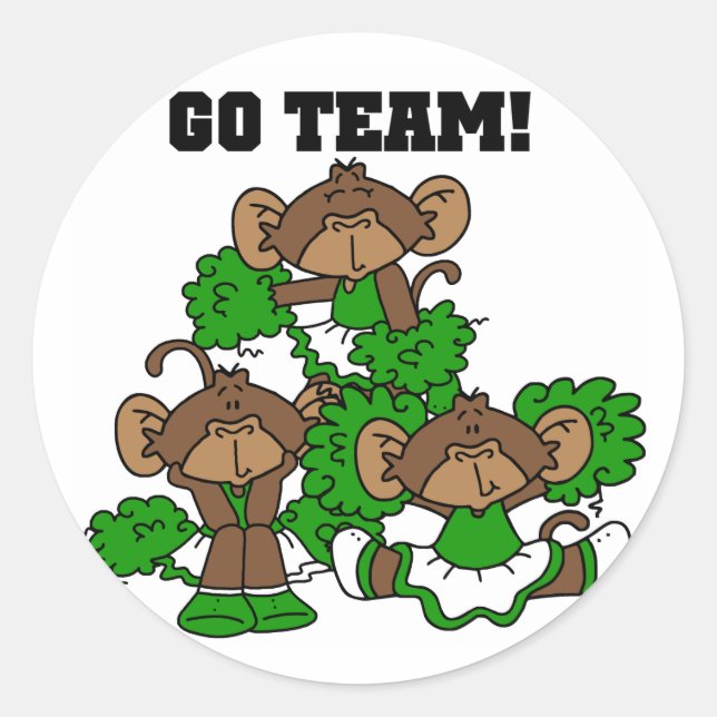 Sticker Rond Go Team Green et White T-shirts et cadeaux (Devant)