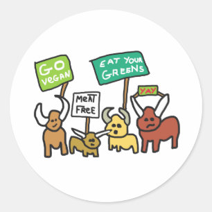 Sticker Rond Go Vegan