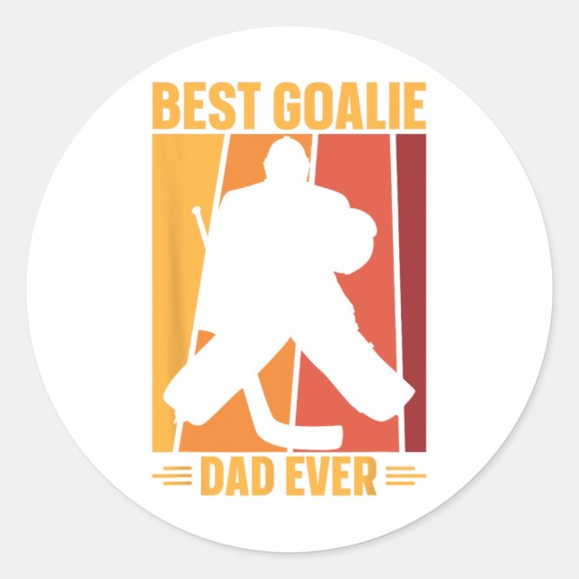 Sticker Rond Goalie Papa Hockey sur glace Joueur de hockey de h (Devant)