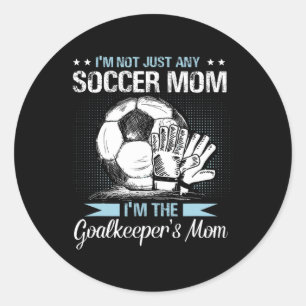 Sticker Rond Goalkeeper Maman Chemise Football Goalie Mama Mère