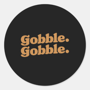 Sticker Rond Gobble Gobble Thankgiving Turquie Run Turkey Day