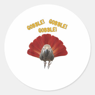 Sticker Rond Gobble ! Turquie Thanksgiving African Grey Parrot