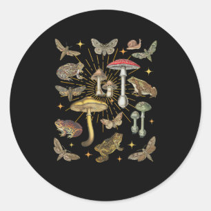 Sticker Rond Goblinaire esthétique Cottagecore Champignon Greno