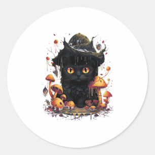 Sticker Rond Goblincore esthétique et Cottagecore sous champign