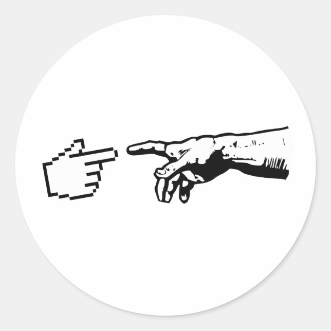 Sticker Rond God and the Machine Hands (Devant)