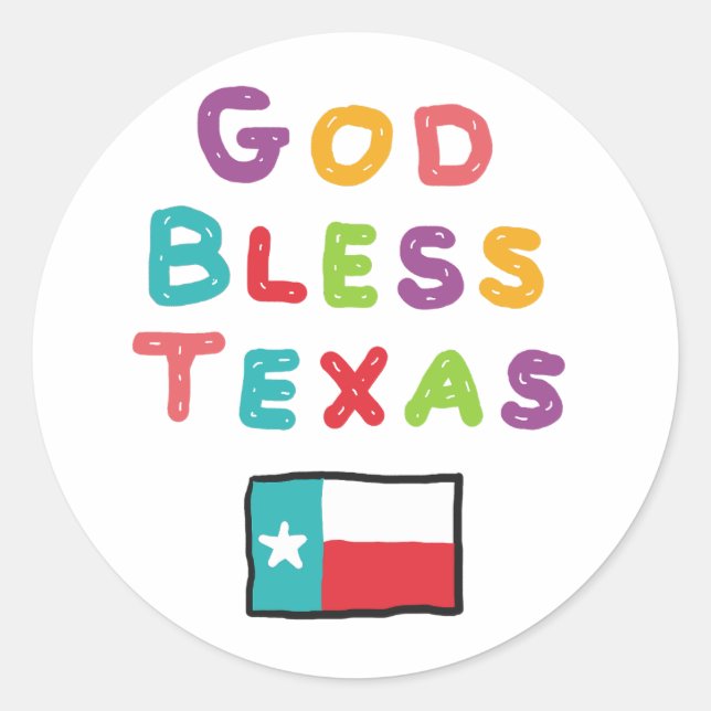 Sticker Rond God Bless Texas (Devant)