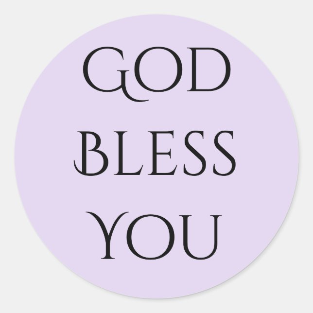 Sticker Rond God Bless You Lavender and Black  (Devant)