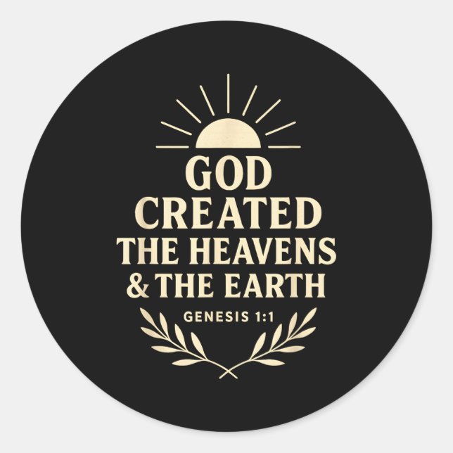 Sticker Rond God D The Heavens And The Earth Genesis 1_1  (Devant)