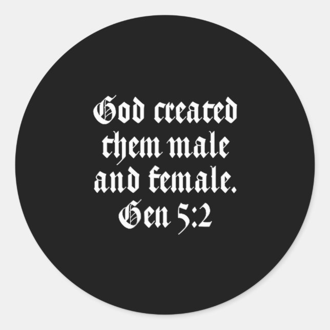 Sticker Rond God D Them Male And Female - Gen 5_2 Religion Gott (Devant)
