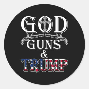 Sticker Rond God Guns Et Trump Shirt 2e Amendement T Shirt Tru