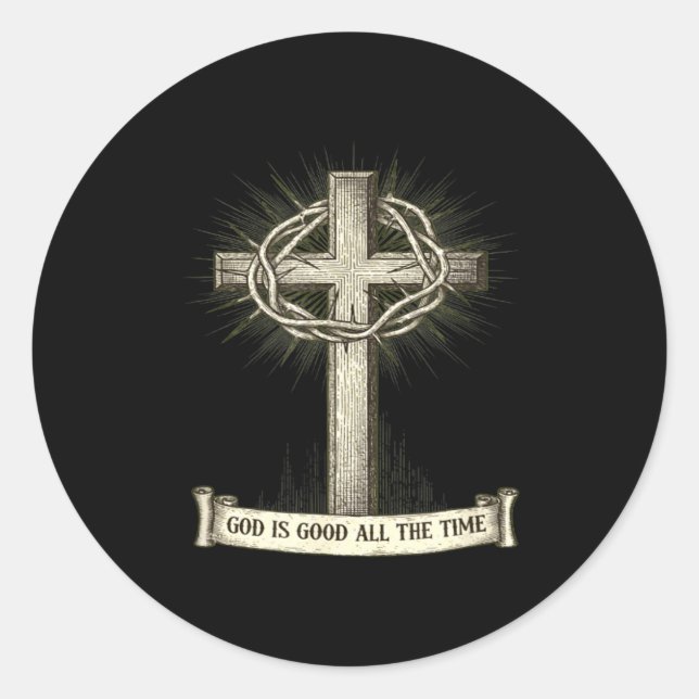 Sticker Rond God Is Good All The Time  (Devant)