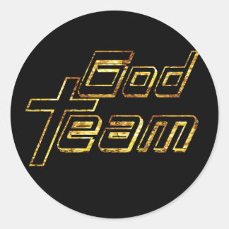 Sticker Rond God Team ou fond noir