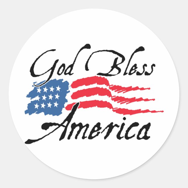 Sticker Rond GodBlessAmerica_v2 (Devant)