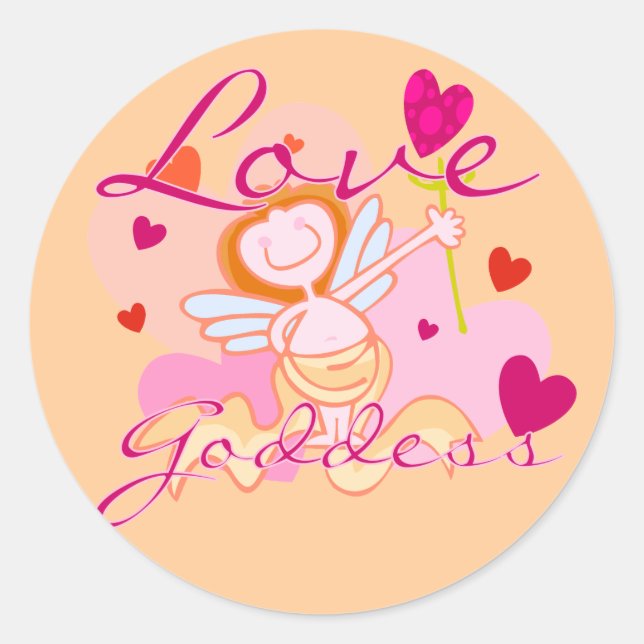 Sticker Rond Goddess Love Valentine (Devant)