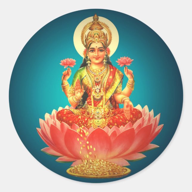 Sticker Rond Godess Laxmi (Devant)