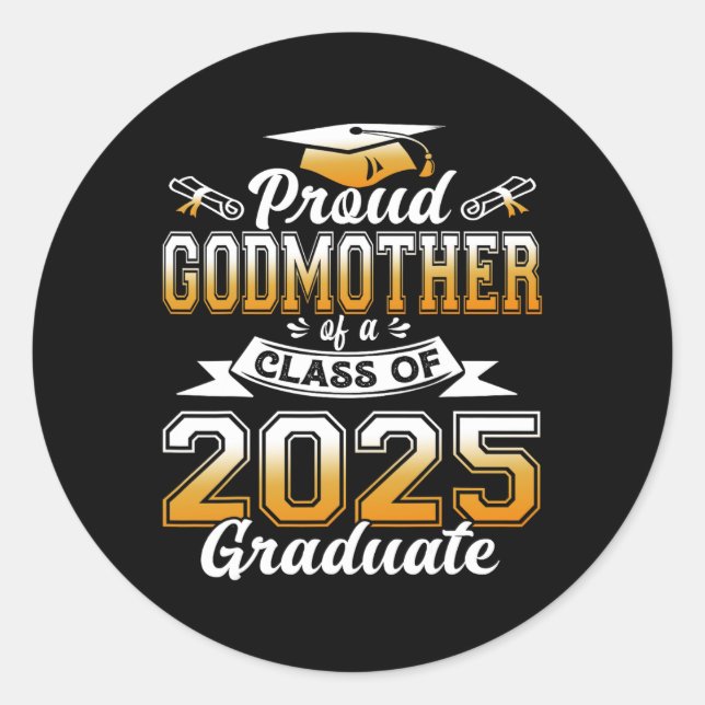 Sticker Rond Godmère 2025 Graduation Fière Godmère Cl De 20 (Devant)