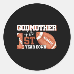 Sticker Rond Godmère De 1 An Anniversaire Football 1er