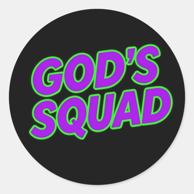Sticker Rond God's Squad (Devant)