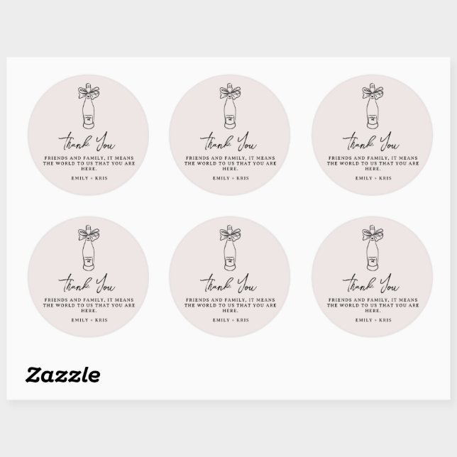 Sticker Rond Going to the Chapel Coquette Wedding Favor (Feuille)