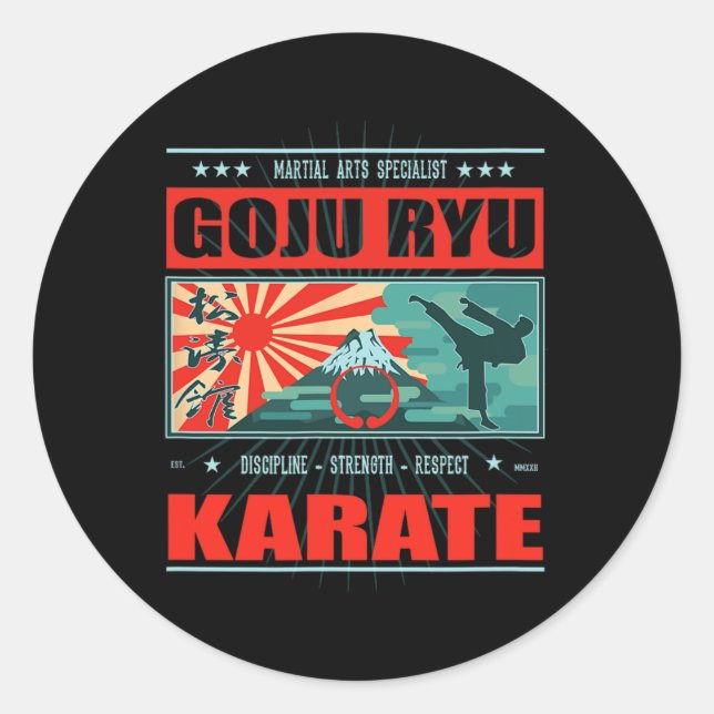 Sticker Rond Goju Ryu Karate Kanji (Devant)
