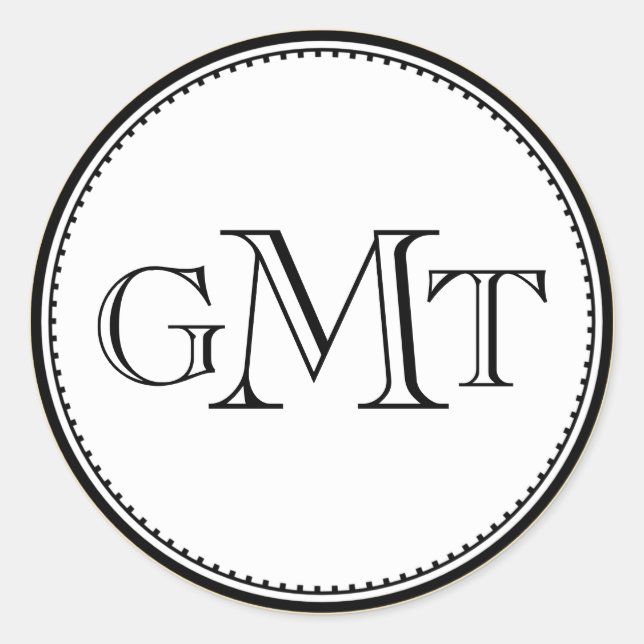 Sticker Rond Gold 3 lettre initiale monogramme d'élégance royal (Devant)