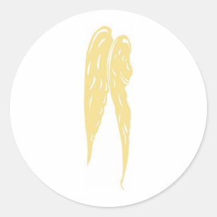 Sticker Rond Gold Angel Wings