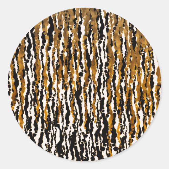Sticker Rond Gold & Black Modern Safari Pluie Jungle Glam Party (Devant)