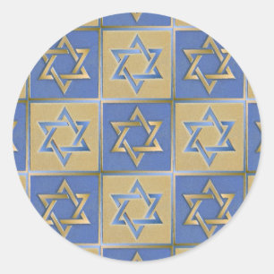 Sticker Rond Gold Blue Star de David Art Panels