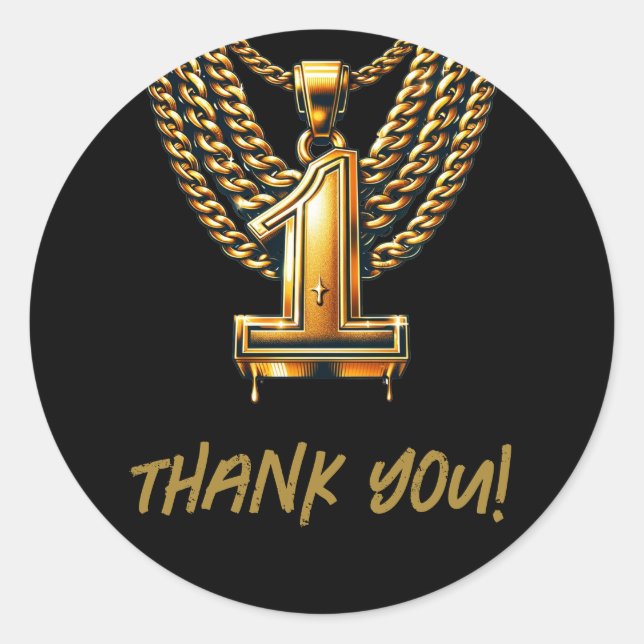 Sticker Rond Gold Chain 1 Drift 1ST Anniversaire (Devant)