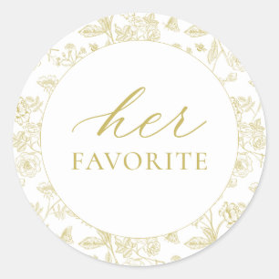 Sticker Rond Gold Chinoiserie Floral Sa Faveur préférée
