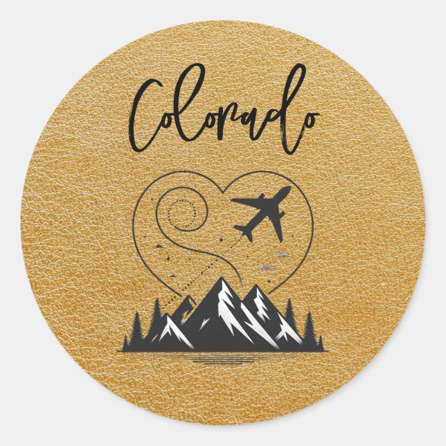Sticker Rond Gold Colorado Passport (Devant)
