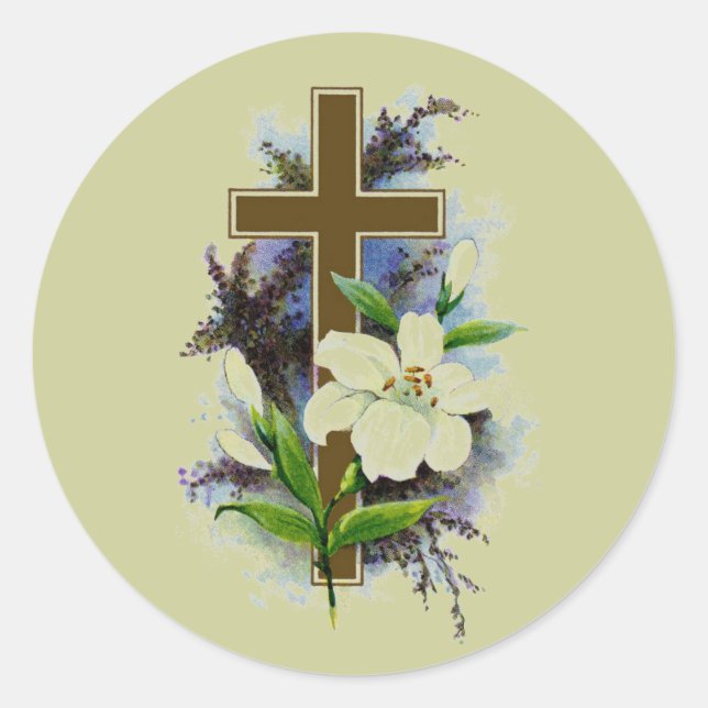 Sticker Rond Gold Cross (Devant)