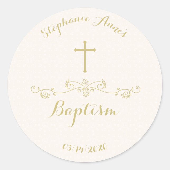 Sticker Rond Gold Cross et Laurels (Devant)