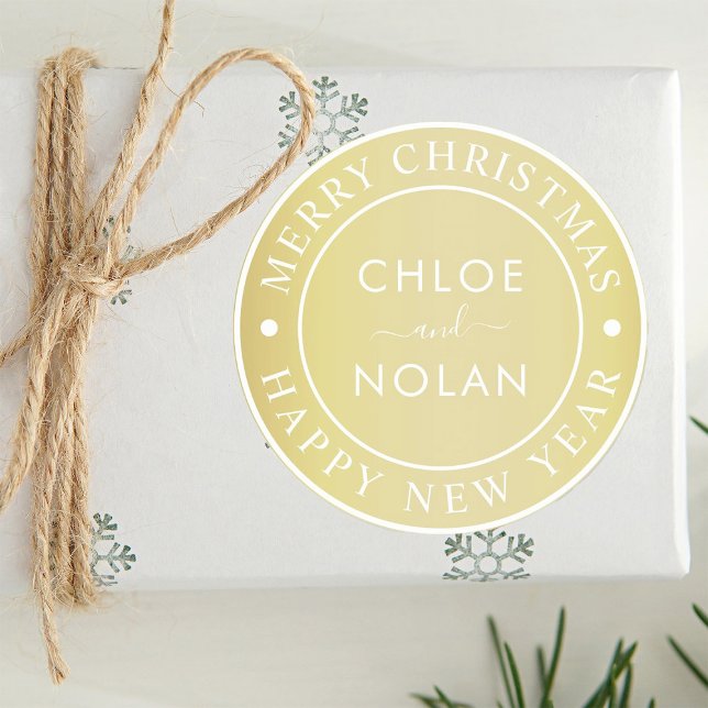 Sticker Rond Gold Custom Text Noël (Créateur téléchargé)