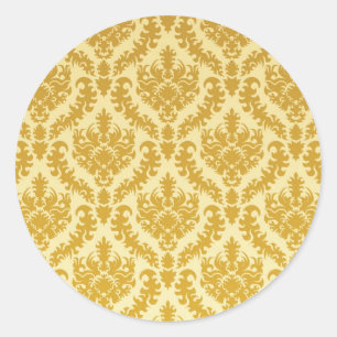 Sticker Rond Gold damask
