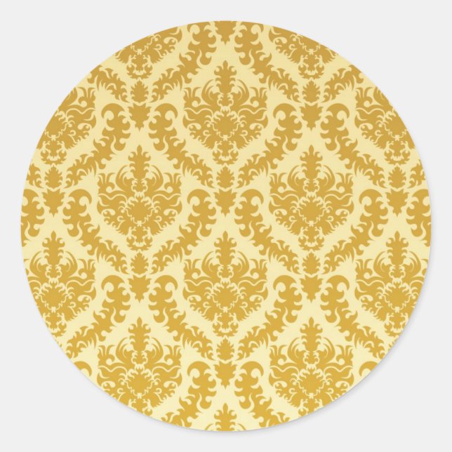 Sticker Rond Gold damask (Devant)
