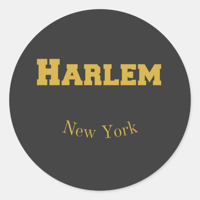 Sticker Rond Gold de Harlem New York (Devant)