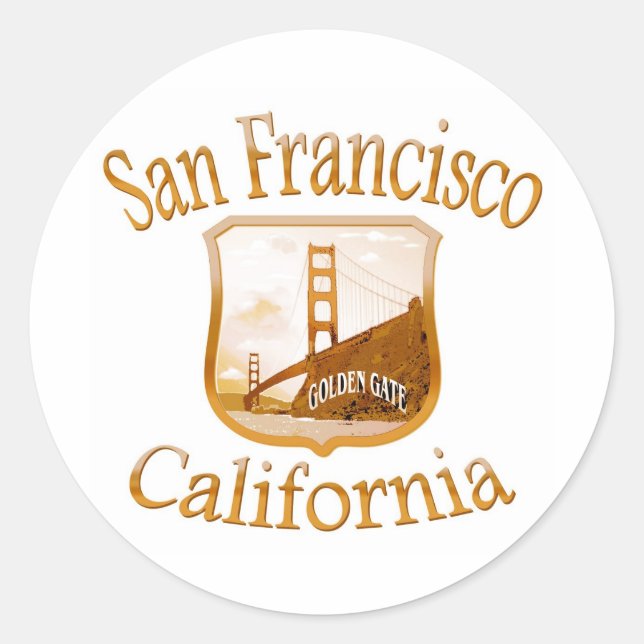 Sticker Rond Gold de San Francisco (Devant)