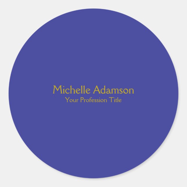 Sticker Rond Gold & Deep Blue Color Professionnel Plat moderne (Devant)