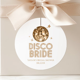 Sticker Rond Gold Disco Ball Disco Bride Fête des mariées