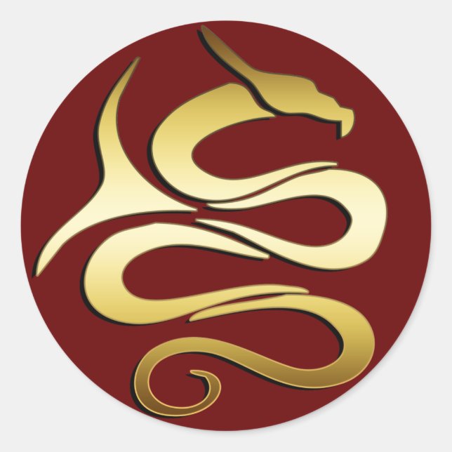 STICKER ROND GOLD DRAGON (Devant)