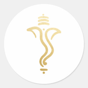 Sticker Rond Gold Festive Ganesh/ Dieu indien
