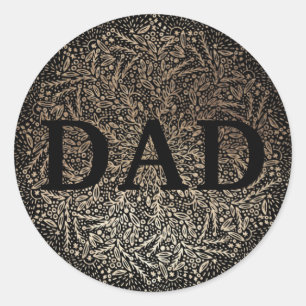 Sticker Rond Gold Floral DAD Formal Elégante Fête des pères