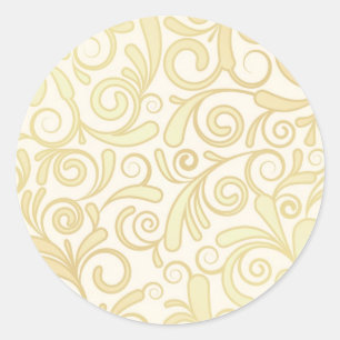 Sticker Rond Gold floral leaves