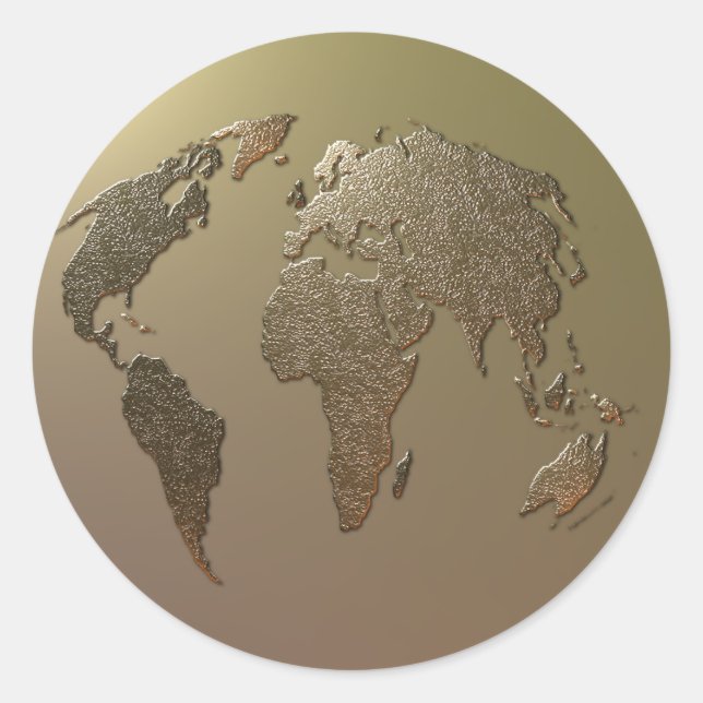 Sticker Rond Gold Globe (Devant)