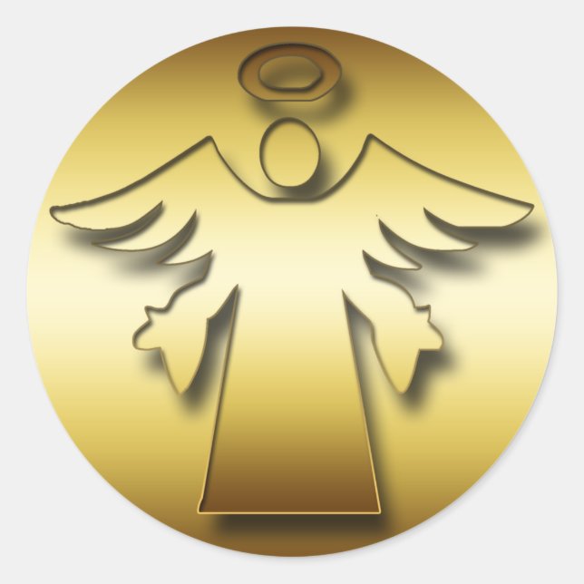 STICKER ROND GOLD GUARDIAN ANGEL (Devant)