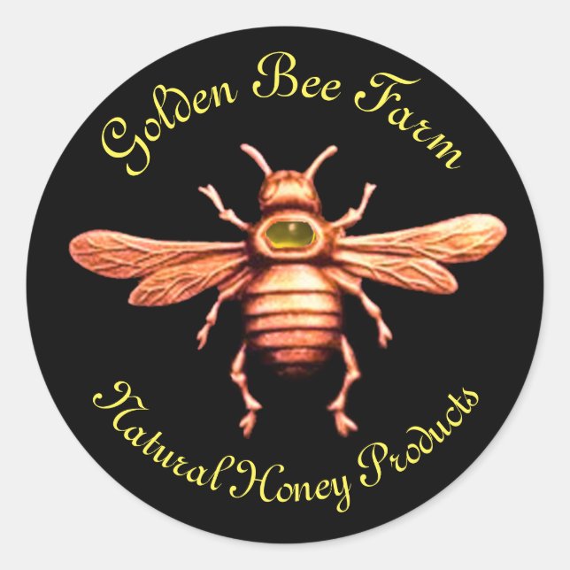 STICKER ROND GOLD HONEY BEE / BEEKEEPER BEEKEEPER (Devant)